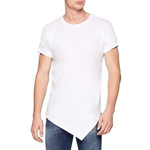 Urban Classics Heren Asymetric Long Tee, heren T-shirt, verkrijgbaar in vele verschillende kleuren, maten XS - XXL, wit, M