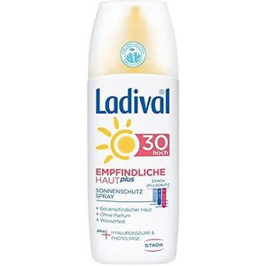 Ladival Gevoelige huid Plus zonnespray SPF 30, parfumvrije zonnespray zonder kleur- en conserveringsmiddelen, waterbestendig, 150 ml