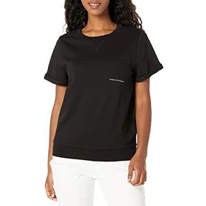 Armani Exchange Icon Project Sweatshirt met korte mouwen en logo voor dames, Zwart, S