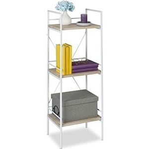 Relaxdays staand wandrek - smal badkamerrek - keukenrek 3 etages - open boekenkast - rek