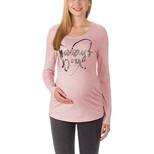Bellybutton Maternity Joelle T-shirt met lange mouwen voor dames, 1/1 mouw, roze (Peach Whip Melange|rose 8272), XS