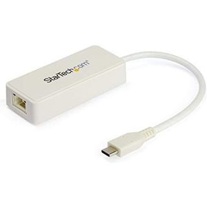 StarTech.com US1GC301AUW USB-netwerkadapter (Ethernet adapter met extra USB-aansluiting, USB 3.0, Thunderbolt 3 comp.) wit