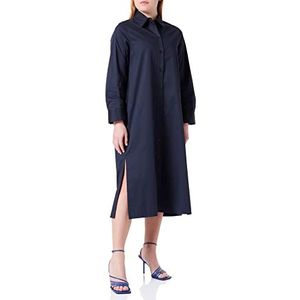 Seidensticker Dames regular fit blousejurk lange mouwen jurk, donkerblauw, 34, donkerblauw, 34