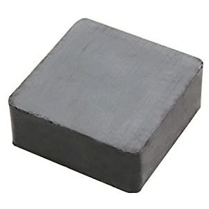 Magneet Expert 50 x 50 x 20 mm dik (C8 Grade 3) ferrietmagneet-6,8 kg Pull (Pack van 1), metaal, grijs, 15x10x3 cm