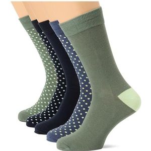 JACDAVE SOCKS 5 PAK, Vintage Indigo/Pack: Laurel Wreath - Navy Blazer - Navy Blazer - Laurel Wreath, One Size