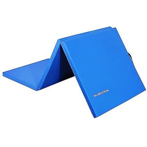 BalanceFrom 3,8 cm dikke drievoudige opvouwbare oefenmat met handgrepen voor MMA, gymnastiek en thuisgym beschermende vloeren, blauw (BFGM-153BLUE)