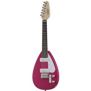 VOX - MK3 MINI LIPSTICK RED, verminderde elektrische gitaar 476 mm, druppelvorm, lichaam van terentang, handvat van esdoorn en toets van Purpleheart, kleur lipstick rood