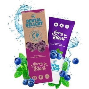DENTAL DELIGHT Berry Blast Tandpasta, veganistische tandpasta met smaak, tandpasta (blauwe bessenmunt, 1 stuk)