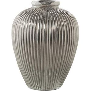 DRW keramische vaas, aardewerk, zilverkleurig, 31 x 39 cm