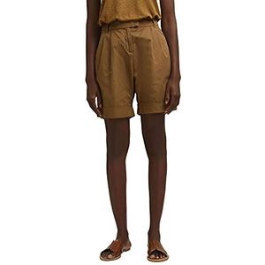 ESPRIT Collection High-Rise-shorts met plooien, katoen, bark, 34