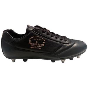 Classic Combi gouden pantoffels, voetbalschoenen van leer voor heren met gemengde bodem, Zwart Zwart Combi zool, 43 EU