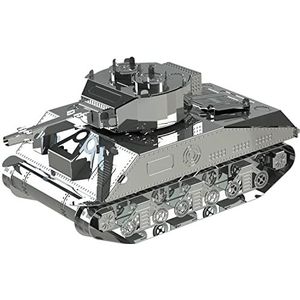 Model M4 Sherman, 3D-puzzels voor volwassenen of tieners, doe-het-zelf metalen puzzelmodel, 3D metalen model hersenkrakerpuzzel - geweldig cadeau-idee, 44 stuks.