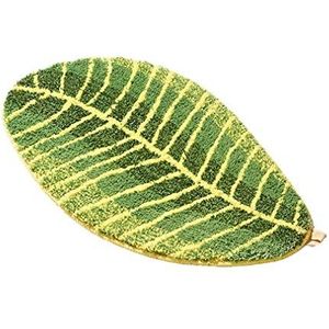 KRUIHAN Antislip badmat, pluizig microvezel badkamertapijt, waterabsorberend, machinewasbaar, bladvormig tapijt, keukentapijt, deurmat, 45 x 120 cm