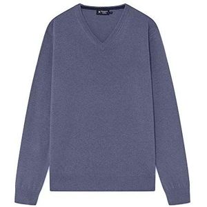 Hackett London Wool Cash Mix V Pullover voor heren, blauw (dark denim 559), XXL