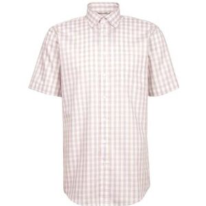 Seidensticker Business overhemd voor heren, comfort fit, strijkvrij, button-down-kraag, korte mouwen, 100% katoen, beige, 40