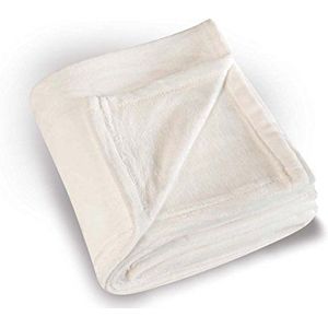 LINDER 5047/10/841 knuffelzachte deken, polyester, wit, 130x180