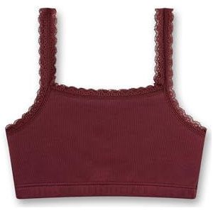 Meisjesbustier rood | Comfortabele en aangename bustier voor meisjes van katoenmix. Ondergoed met kant in rip-kwaliteit | Bustier voor meisjes, rood, 140