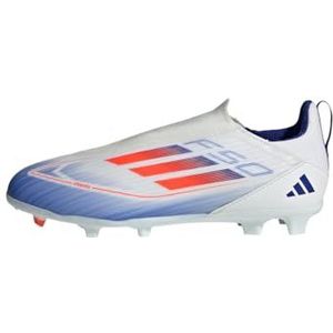 adidas F50 League Laceless Football Boots Firm Ground, FTWR White/Solar Red/Lucid Blue, maat 33 1/2, wit/rood/blauw (Ftwr White Solar Red Lucid Blue), 33.5 EU