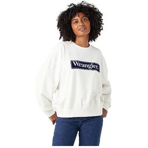 Wrangler Relaxed sweatshirt voor dames, Versleten Wit, XL