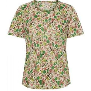 Part Two Nemias Regular Fit Short Sleeve Top Dames, Green Flower Print, M