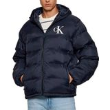 Calvin Klein - Nylon Monogram Puffer Jas - Blauw - Heren