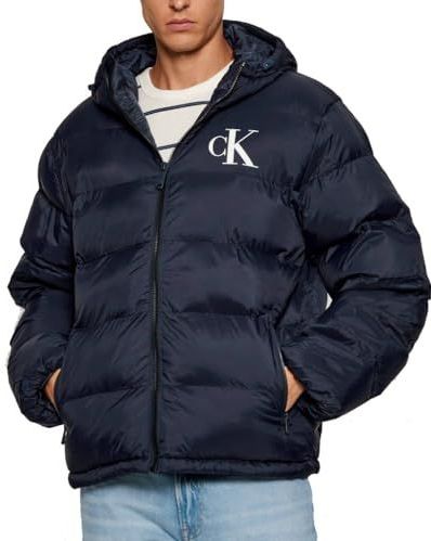 Calvin Klein - Nylon Monogram Puffer Jas - Blauw - Heren