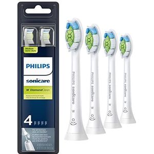 Philips Sonicare DiamondClean vervangende tandenborstelkoppen, HX6064/65, BrushSync-technologie, Wit 4-pk