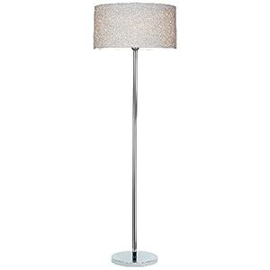 Homemania HOMBR_0156 staande lamp, staande lamp, woonkamer, vloer, papier, PVC, metaal, beige, grijs, 50 x 50 x 166 cm