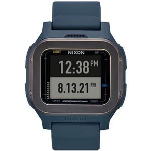 NIXON Regulus Expedition A1324 - Digitaal sporthorloge voor heren (47,5 mm wijzerplaat, 24 mm PU/rubber/siliconen band), donkerblauw, One size,