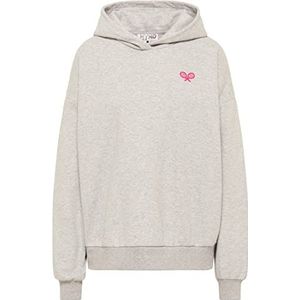 ECY Sweatshirt met capuchon voor dames, lichtgrijs, gemêleerd, S