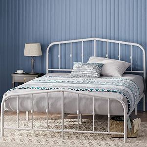 Zinus Heidi metalen platform, bedframe met spindelkop en voetensteun, lamellenhouder van staal, voor volwassenen, kinderen, jongeren, eenvoudige montage, 90 x 190 cm, zwart
