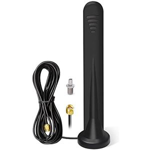 Greatzer WiFi-antenne 5G 4G Omni-directionele 15DBI SMA+TS9 Adapter Magnetische Basis Mimo LTE-antenne met 3M RG174-kabel voor Binnen Buiten 3G/4G/5G/GSM/GPRS Router Iot Gateway Smart Home