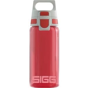 SIGG VIVA ONE Red kinderdrinkfles (0,5 l), vrij van schadelijke stoffen, met lekvrij deksel, met één hand bedienbare sportdrinkfles, rood