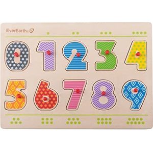 EverEarth Nummers Puzzel EE33743 Houten puzzel met cijfers om te pakken en te plakken voor kinderen vanaf 24 Maanden