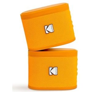 KODAK SOUNDBRIX 2 stuks draagbare draadloze luidsprekers – verbinding tot 100 luidsprekers – magnetisch dock en krachtig geluid 5 W – 3 uur looptijd – oranje