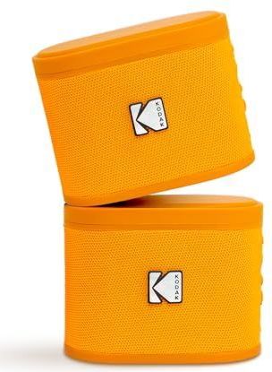 KODAK SOUNDBRIX 2 stuks draagbare draadloze luidsprekers – verbinding tot 100 luidsprekers – magnetisch dock en krachtig geluid 5 W – 3 uur looptijd – oranje