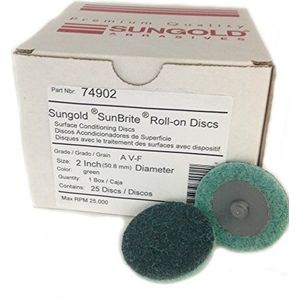 Sungold Abrasives 74902 niet Geweven Oppervlakte conditionerende R-Type Snelle Veranderingsschijf, 2-Inch, Groen (25/Box)