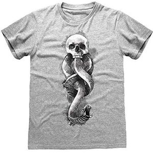 Harry Potter Dark Arts Snake T-shirt, Volwassenen, S-5XL, Heather Grey, Officiële Koopwaar