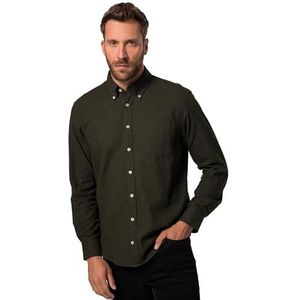 JP 1880, Heren, grote maten, hemd, BD, MF, tweekleurig, flanel, 1/1, geel, 3XL