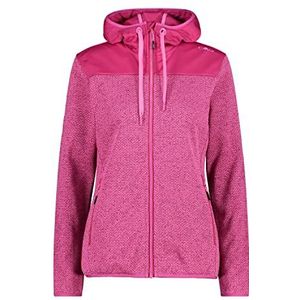CMP Dames Hoodedjacquard gebreide jas met twee verschillende kleuren WOMAN JACKET FIX HOOD
