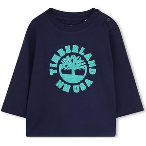 Timberland T60589 T-shirt voor babyjongens, Indigoblauw, 9 Maanden