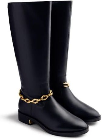 Gioseppo - Agram - Laarzen - Hoge Leren Laarzen - Met Gouden Ketting - Zwart