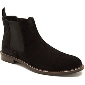 Thomas Crick Bateman Chelsea Boots voor heren, klassieke, comfortabele en stijlvolle laarzen voor elke gelegenheid, gemaakt van leer (zwart/zwart Suede/Tan Suede/Tan), Zwart Suede, 40.5 EU