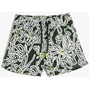 Koton Boys Trunk Trekkoord Bloemen Bedrukt Relax Cut Zwemkleding, kaki design (d63), 5-6 Jaar