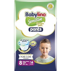Babylino Sensitive Cotton Soft Luiers Maat 8, Broek XXL (20+ kg), 14 Stuk