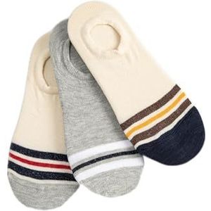Koton Heren 3-Pack Gestreepte Sneaker Sokken Set, Multicolor (Mix), One Size, MULTIKLEUR (MIX), One Size