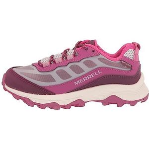 Merrell Moab Speed Low WTRPF wandelschoen voor kinderen, uniseks, blauw, zwart, oranje, 34 EU