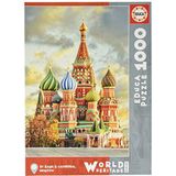 Educa 17998, Basilius Kathedraal, puzzel met 1000 stukjes voor volwassenen en kinderen vanaf 10 jaar, World Heritage Series, Moskou, Rusland
