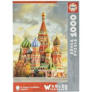 Educa 17998, Basilius Kathedraal, puzzel met 1000 stukjes voor volwassenen en kinderen vanaf 10 jaar, World Heritage Series, Moskou, Rusland