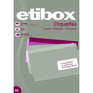 ETIBOX 119752-2100 witte zelfklevende etiketten - 70 x 42,40 mm - Printers: Laser, kopieerapparaat, inkjet - 100 vellen A4.